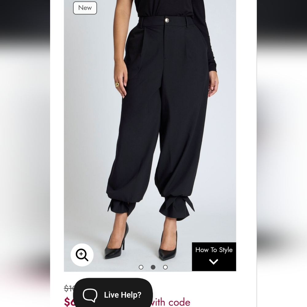 ELOQUII - Ankle tie trouser black